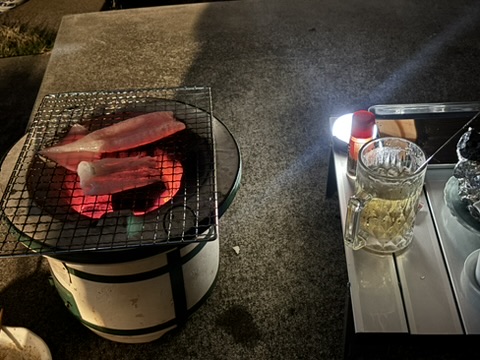 食材を焼くながら2